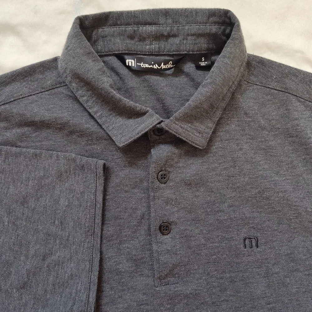 Travis Mathew Mens Size‎ S Gray Short Sleeve Pima Cotton Polyester Blend Polo